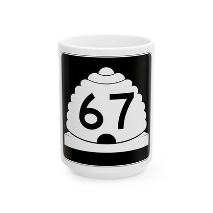 Utah SR 67 (Utah) (Road Sign) White Coffee Mug 15oz - Go Mug Yourself