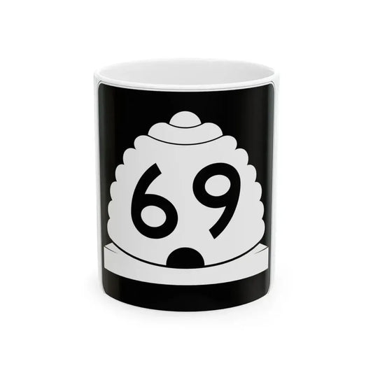 Utah SR 69 (Utah) (Road Sign) White Coffee Mug 11oz - Go Mug Yourself
