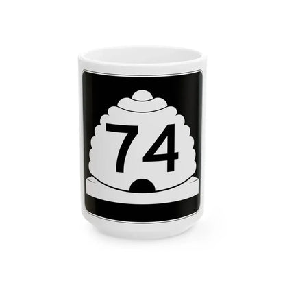 Utah SR 74 (Utah) (Road Sign) White Coffee Mug 15oz - Go Mug Yourself