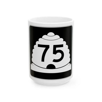 Utah SR 75 (Utah) (Road Sign) White Coffee Mug 15oz - Go Mug Yourself