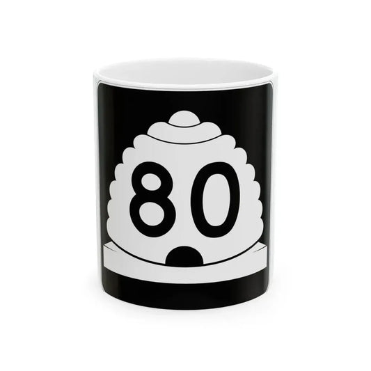 Utah SR 80 (Utah) (Road Sign) White Coffee Mug 11oz - Go Mug Yourself