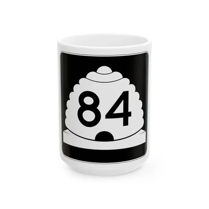 Utah SR 84 (Utah) (Road Sign) White Coffee Mug 15oz - Go Mug Yourself