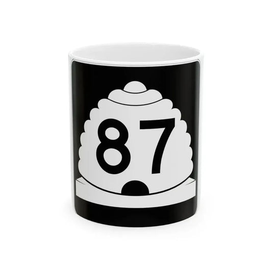 Utah SR 87 (Utah) (Road Sign) White Coffee Mug 11oz - Go Mug Yourself