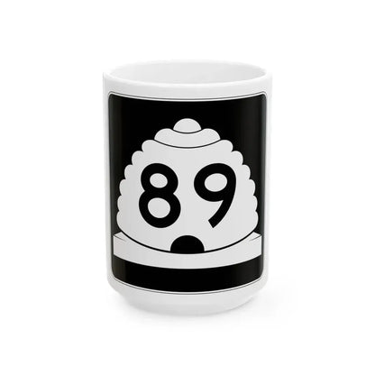 Utah SR 89 (Utah) (Road Sign) White Coffee Mug 15oz - Go Mug Yourself