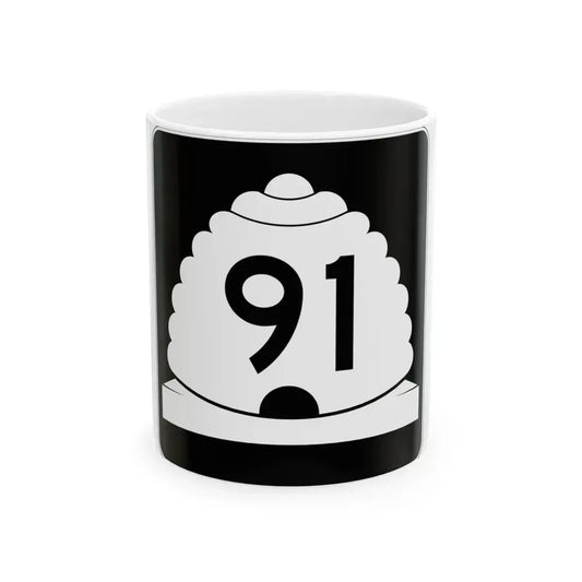 Utah SR 91 (Utah) (Road Sign) White Coffee Mug 11oz - Go Mug Yourself