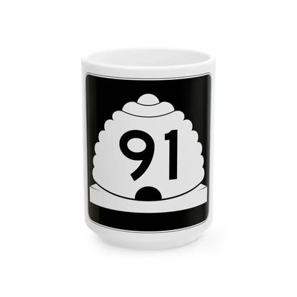 Utah SR 91 (Utah) (Road Sign) White Coffee Mug 15oz - Go Mug Yourself