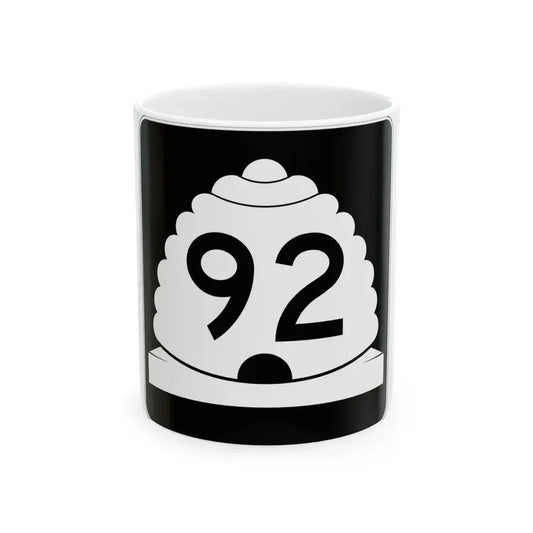 Utah SR 92 (Utah) (Road Sign) White Coffee Mug 11oz - Go Mug Yourself