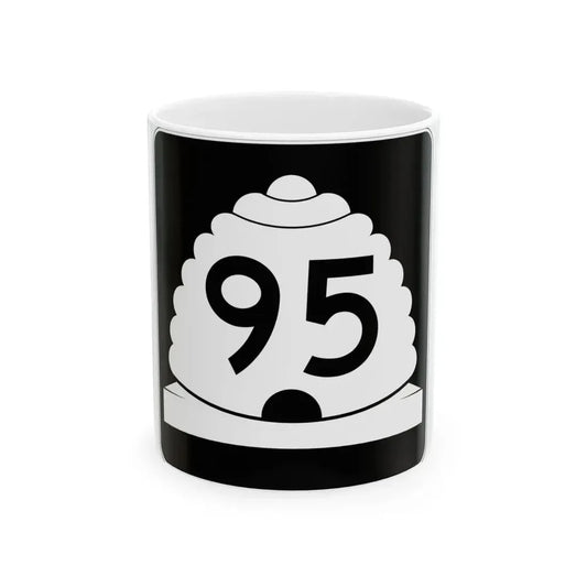 Utah SR 95 (Utah) (Road Sign) White Coffee Mug 11oz - Go Mug Yourself
