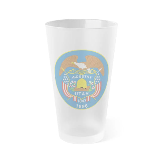 Utah State Seal NARA - Frosted Pint Glass 16oz-16oz-Frosted-Go Mug Yourself