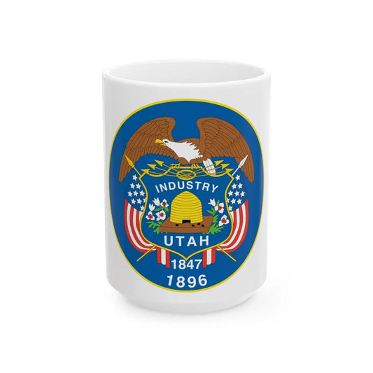 Utah State Seal NARA - White Coffee Mug-15oz-Go Mug Yourself