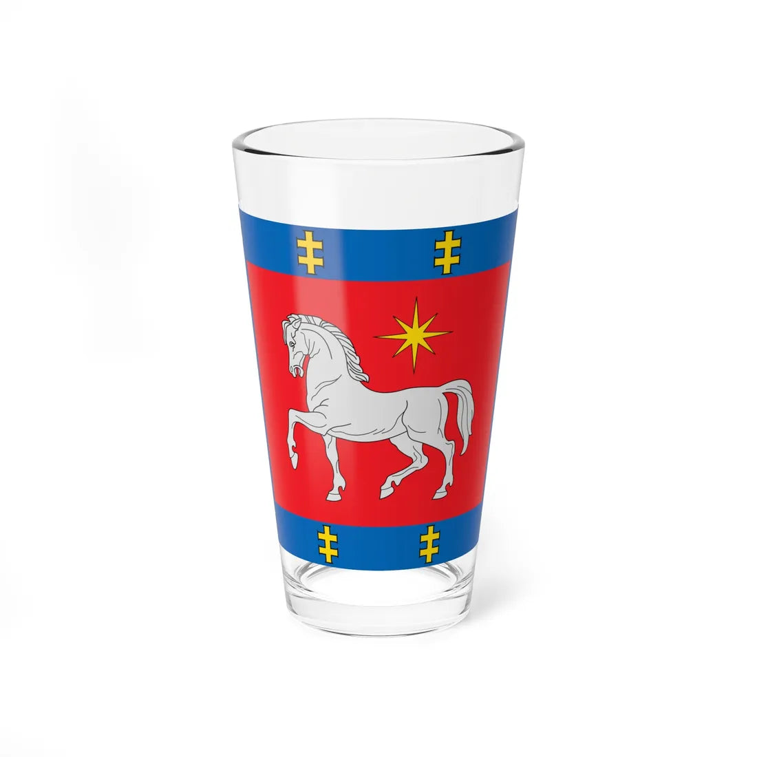 Utena County flag (Lithuania) Pint Glass 16oz 16oz - Go Mug Yourself