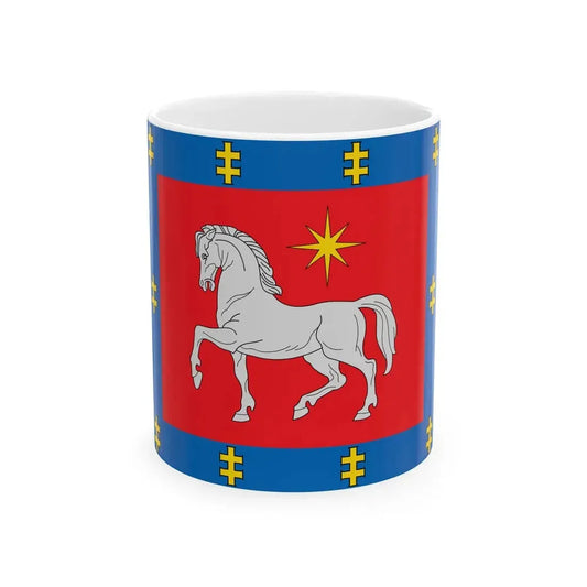 Utena County flag (Lithuania) White Coffee Mug 11oz - Go Mug Yourself