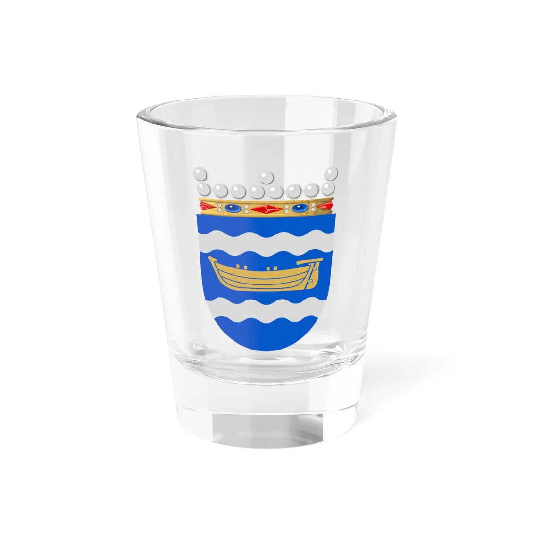 Uudenmaan lääni.vaakuna (Finland) (Coat of Arms) Shot Glass 1.5oz 1.5oz - Go Mug Yourself