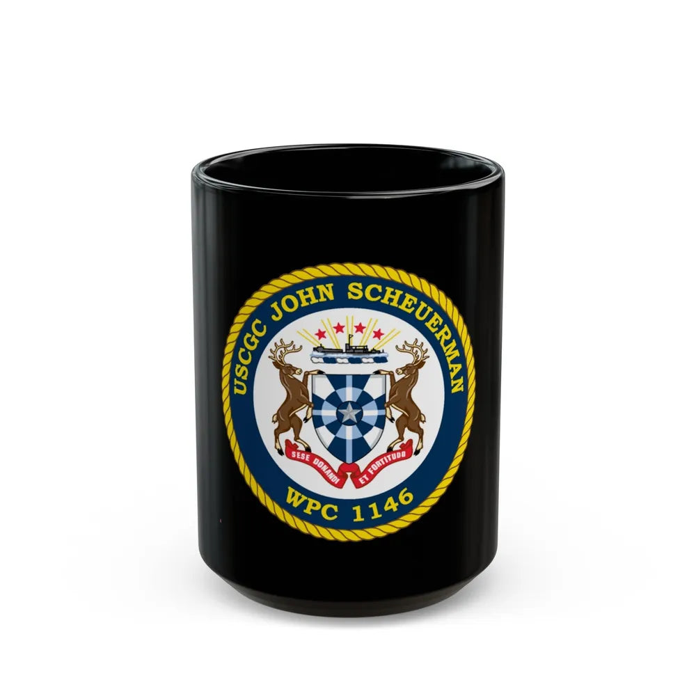 UUSCGC John Scheuerman WPC 1146 (U.S. Coast Guard) Black Coffee Mug-15oz-Go Mug Yourself