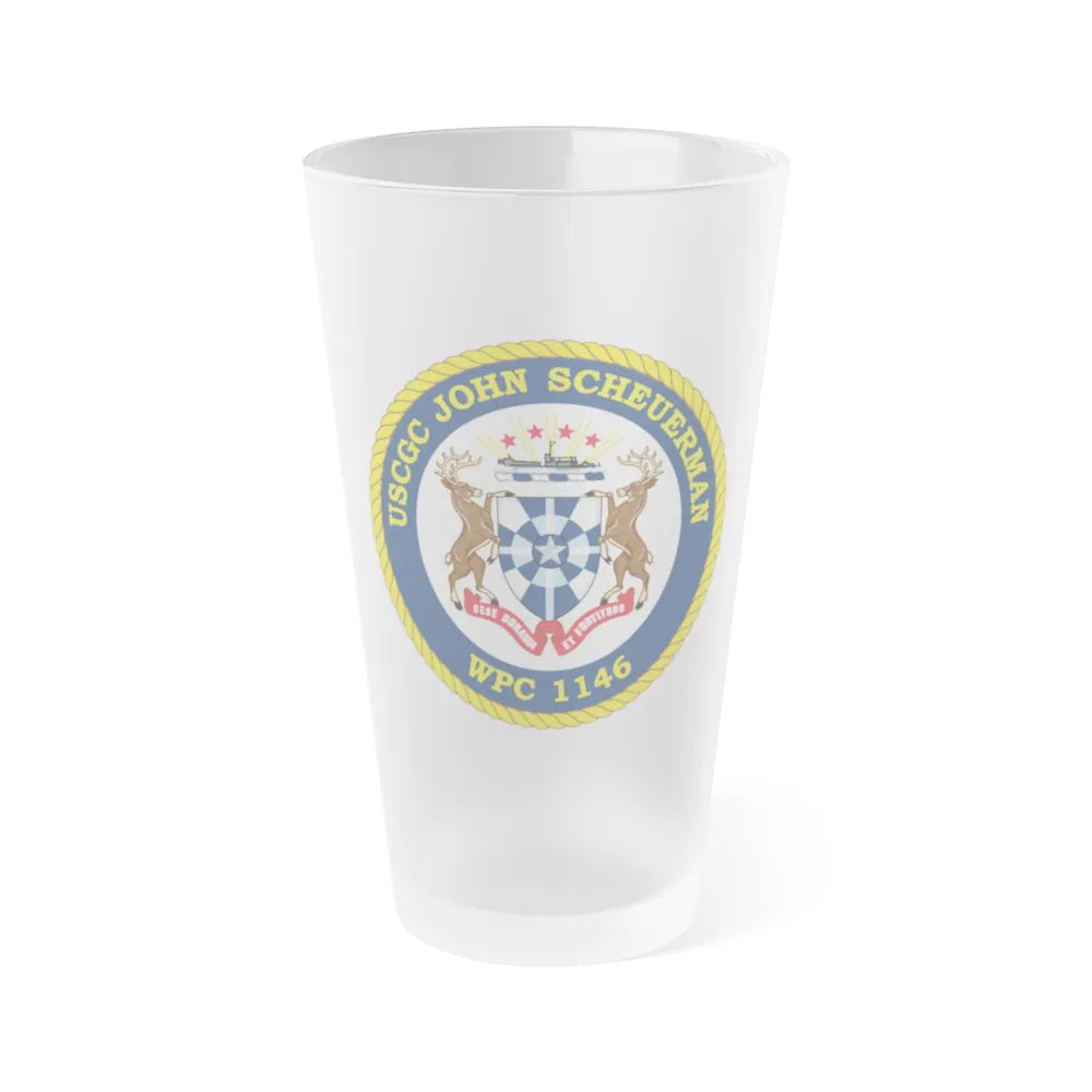 UUSCGC John Scheuerman WPC 1146 (U.S. Coast Guard) Frosted Pint Glass 16oz-Go Mug Yourself