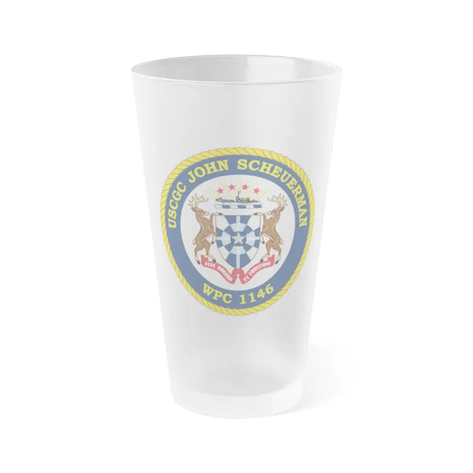 UUSCGC John Scheuerman WPC 1146 (U.S. Coast Guard) Frosted Pint Glass 16oz-Go Mug Yourself