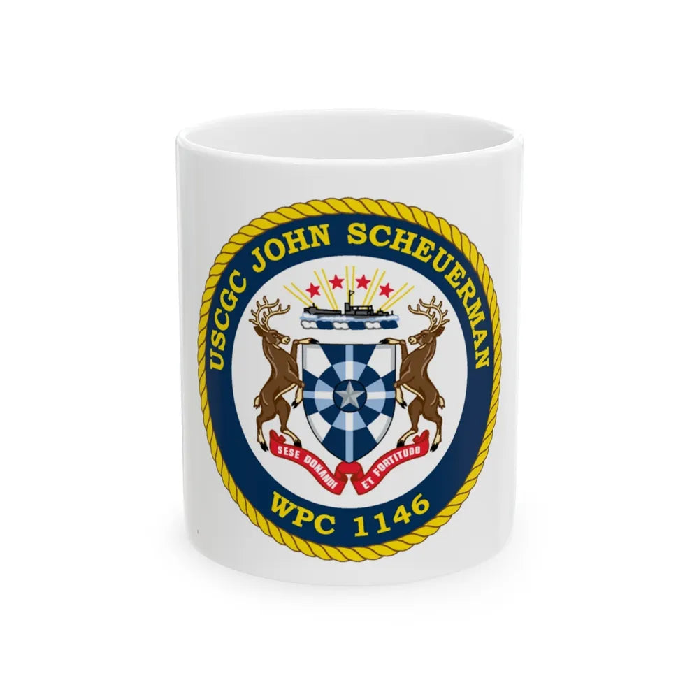 UUSCGC John Scheuerman WPC 1146 (U.S. Coast Guard) White Coffee Mug-11oz-Go Mug Yourself