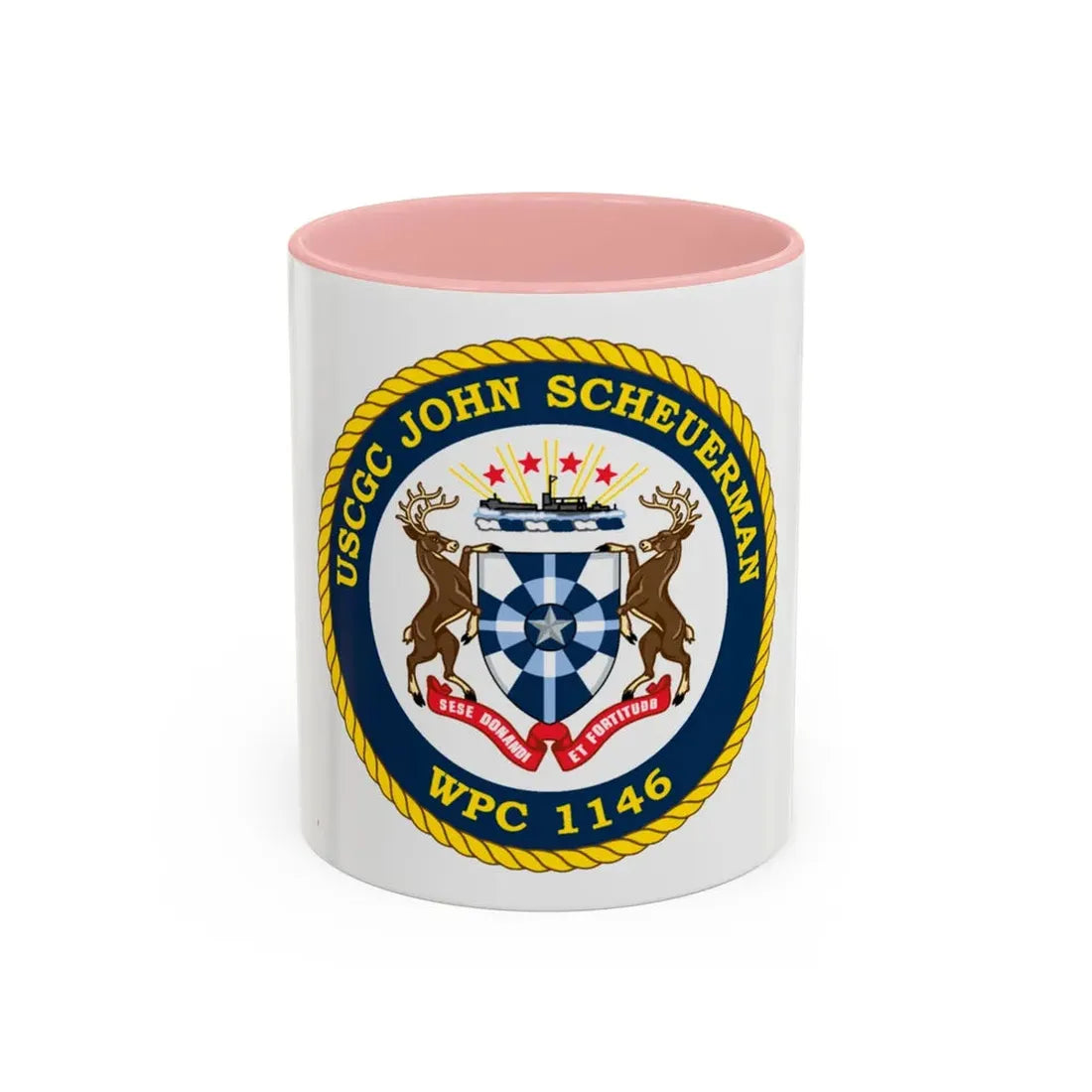 UUSCGC John Scheuerman WPC 1146 (U.S. Coast Guard) Accent Coffee Mug 11oz Pink - Go Mug Yourself