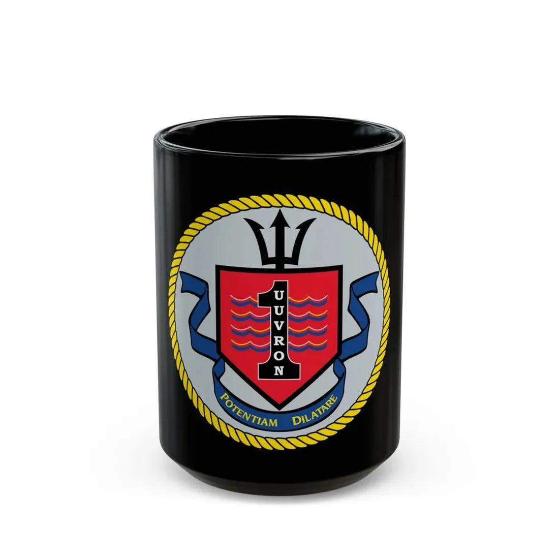 UUVRON 1 (U.S. Navy) Black Coffee Mug 15oz - Go Mug Yourself