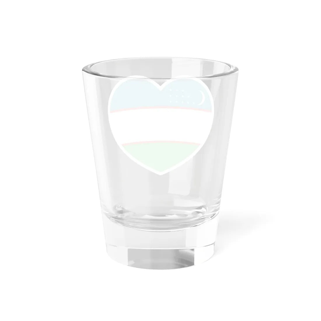 Uzbekistan flag heart white (Uzbekistan) Shot Glass 1.5oz - Go Mug Yourself