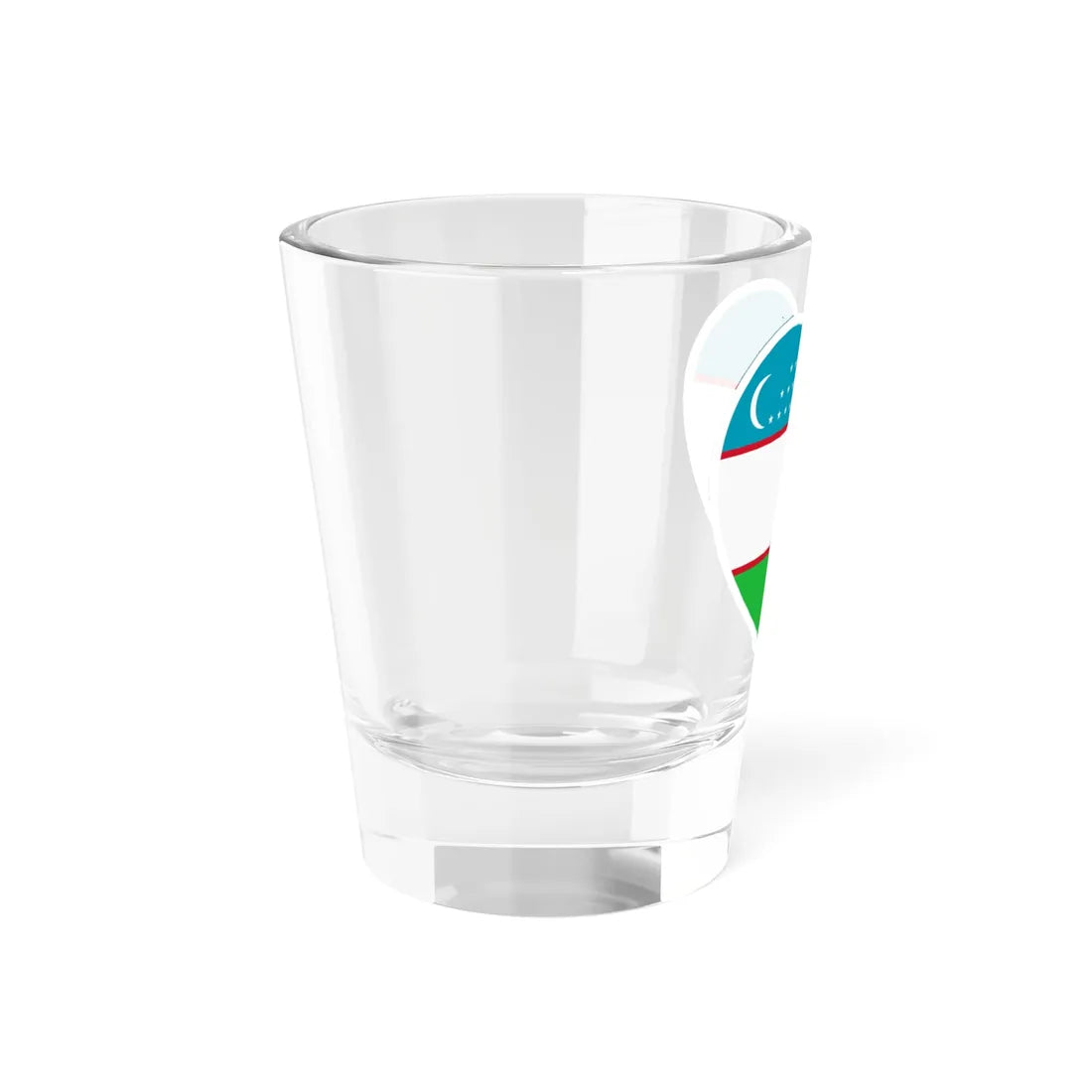 Uzbekistan flag heart white (Uzbekistan) Shot Glass 1.5oz - Go Mug Yourself