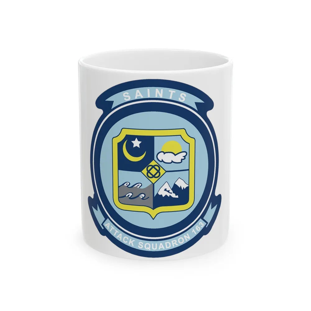 VA 163 SAINTS (U.S. Navy) White Coffee Mug-11oz-Go Mug Yourself