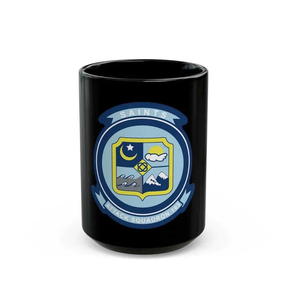 VA 163 SAINTS (U.S. Navy) Black Coffee Mug 15oz - Go Mug Yourself