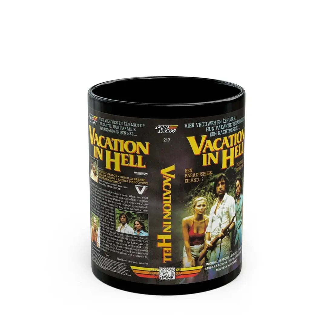 VACATION IN HELL (VHS COVER) - Black Coffee Mug 11oz - Go Mug Yourself