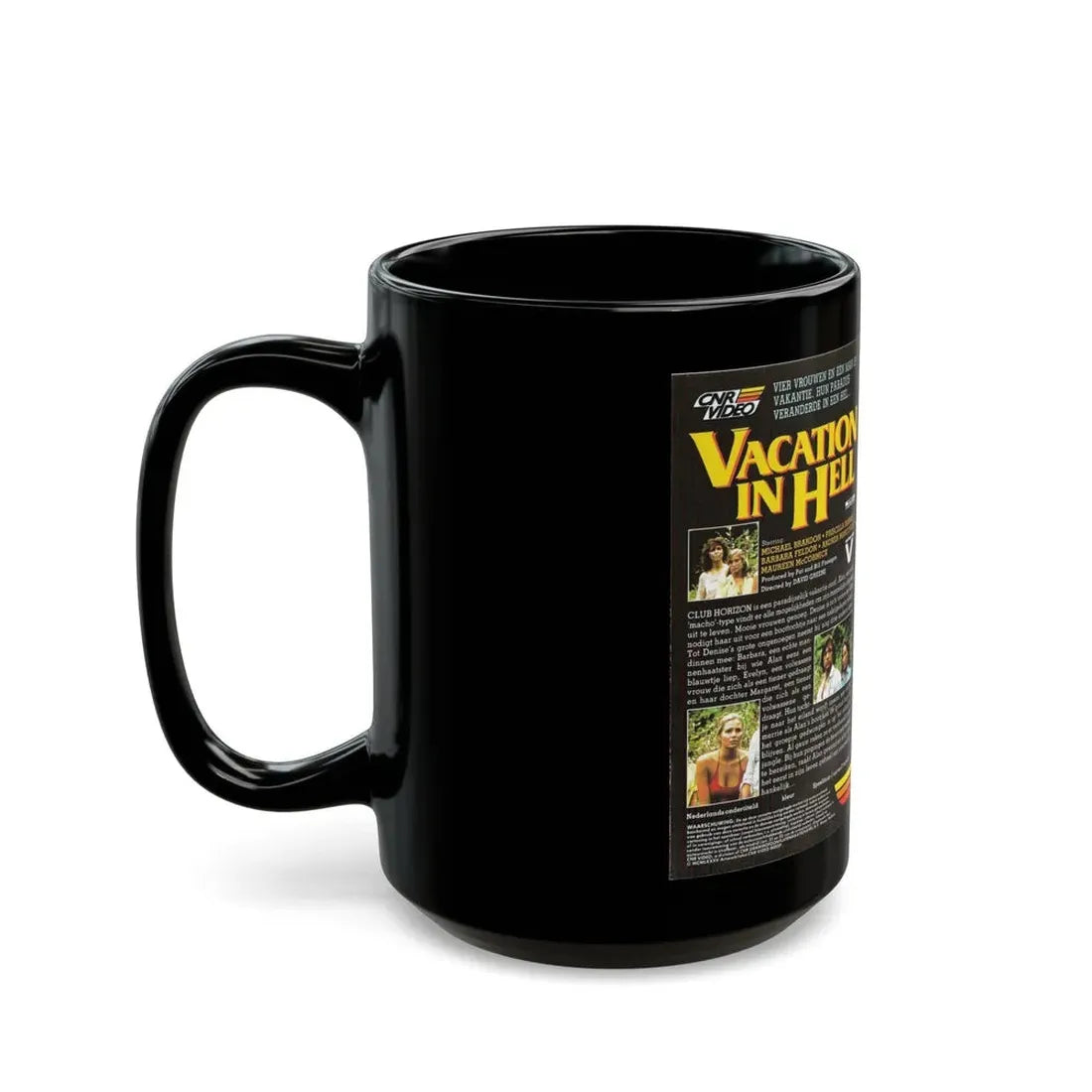 VACATION IN HELL (VHS COVER) - Black Coffee Mug - Go Mug Yourself