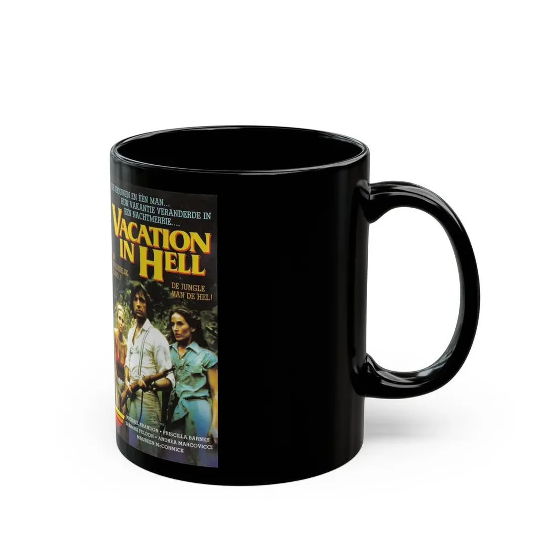 VACATION IN HELL (VHS COVER) - Black Coffee Mug - Go Mug Yourself
