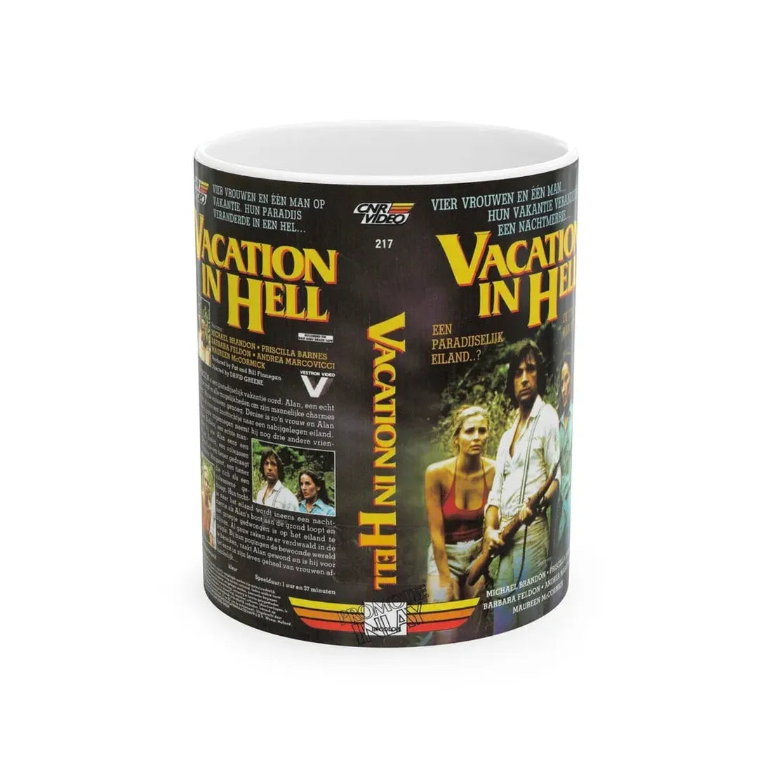 VACATION IN HELL (VHS COVER) - White Coffee Mug 11oz - Go Mug Yourself