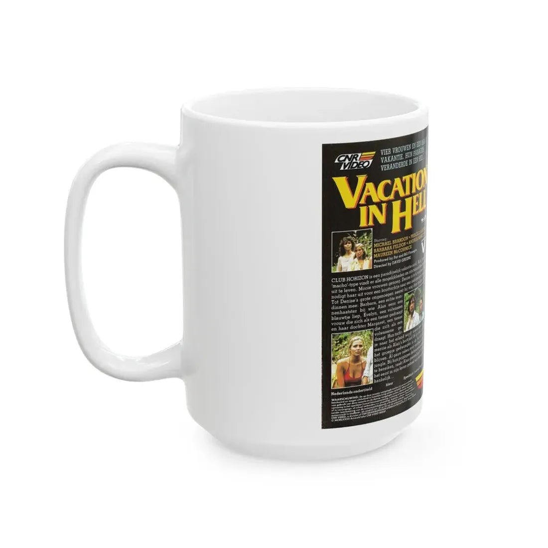 VACATION IN HELL (VHS COVER) - White Coffee Mug - Go Mug Yourself