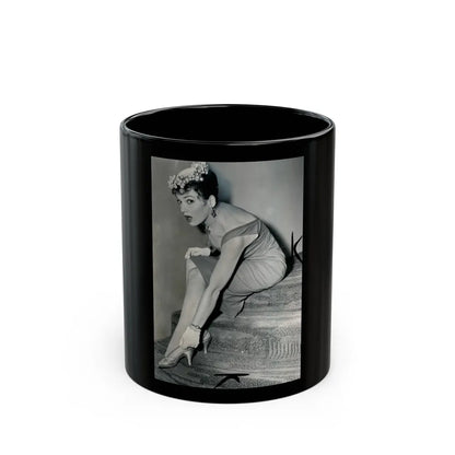 Valerie French #03 (Vintage Female Icon) Black Coffee Mug-11oz-Go Mug Yourself