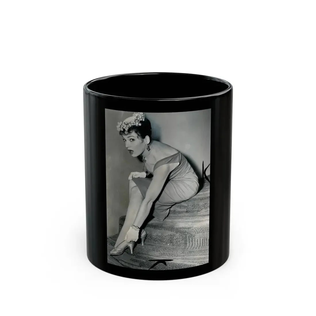 Valerie French #03 (Vintage Female Icon) Black Coffee Mug 11oz - Go Mug Yourself