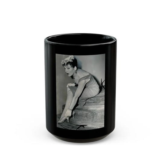 Valerie French #03 (Vintage Female Icon) Black Coffee Mug-15oz-Go Mug Yourself