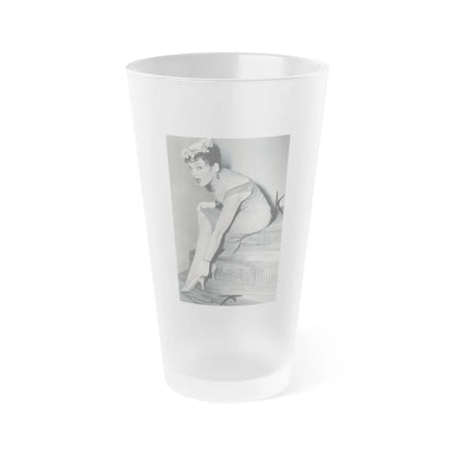 Valerie French #03 (Vintage Female Icon) Frosted Pint Glass 16oz-16oz-Frosted-Go Mug Yourself