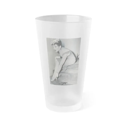 Valerie French #03 (Vintage Female Icon) Frosted Pint Glass 16oz 16oz Frosted - Go Mug Yourself