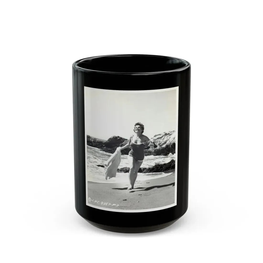 Valerie French #04 (Vintage Female Icon) Black Coffee Mug 15oz - Go Mug Yourself