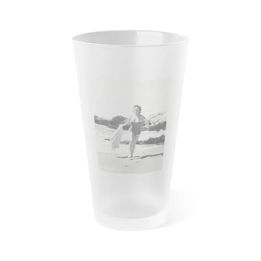 Valerie French #04 (Vintage Female Icon) Frosted Pint Glass 16oz-16oz-Frosted-Go Mug Yourself