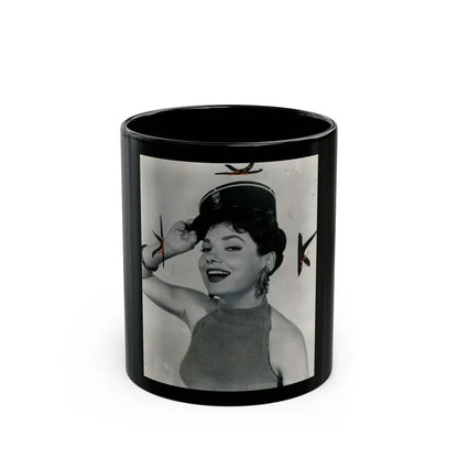 Valerie French #07 (Vintage Female Icon) Black Coffee Mug-11oz-Go Mug Yourself