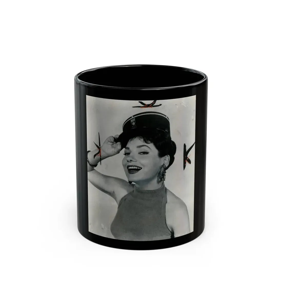 Valerie French #07 (Vintage Female Icon) Black Coffee Mug 11oz - Go Mug Yourself