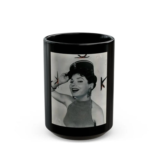 Valerie French #07 (Vintage Female Icon) Black Coffee Mug-15oz-Go Mug Yourself