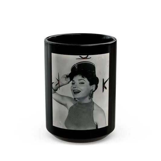 Valerie French #07 (Vintage Female Icon) Black Coffee Mug 15oz - Go Mug Yourself