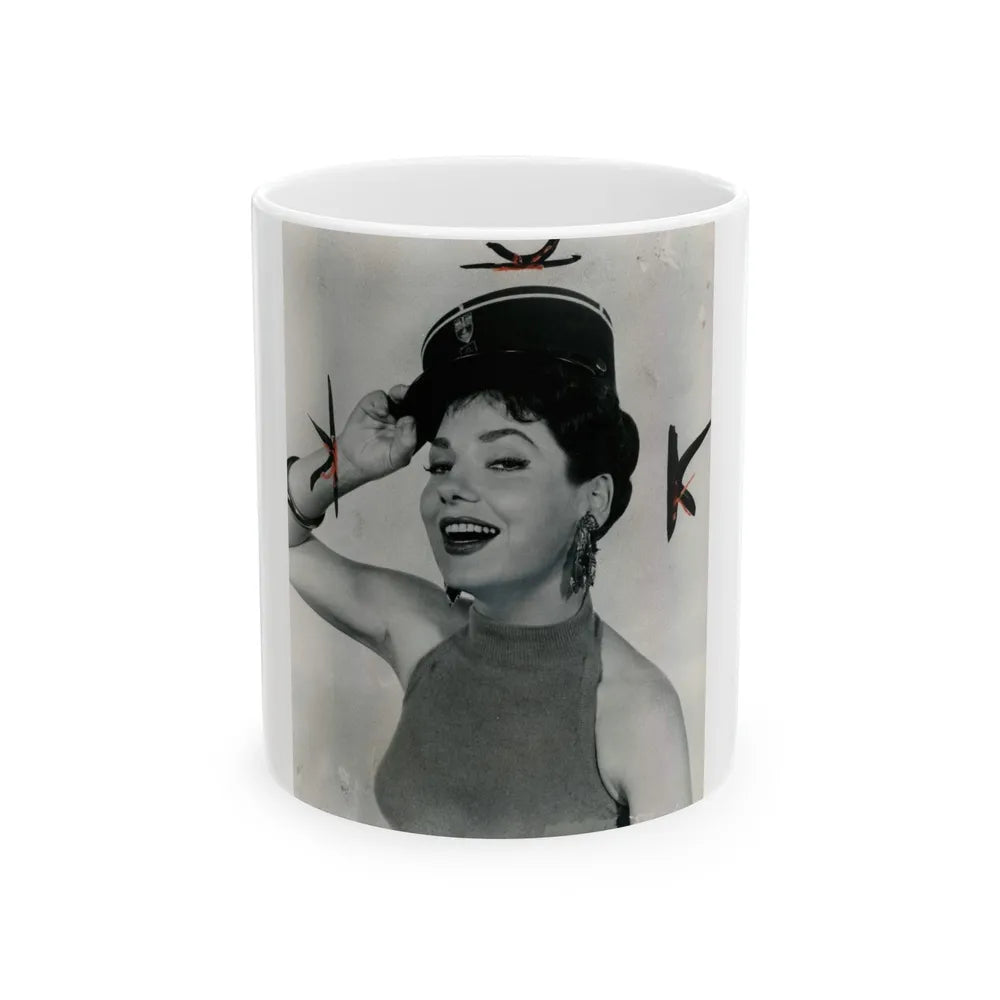 Valerie French #07 (Vintage Female Icon) White Coffee Mug-11oz-Go Mug Yourself