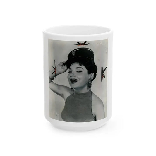 Valerie French #07 (Vintage Female Icon) White Coffee Mug 15oz - Go Mug Yourself