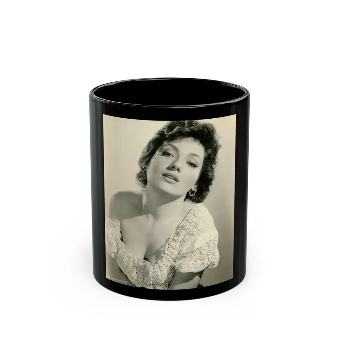 Valerie French #10 (Vintage Female Icon) Black Coffee Mug 11oz - Go Mug Yourself