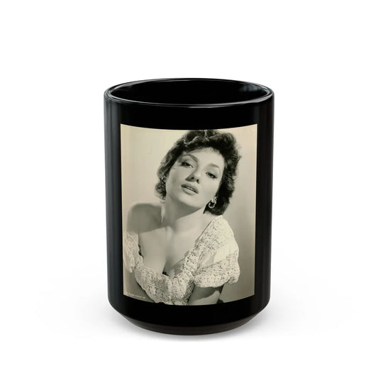 Valerie French #10 (Vintage Female Icon) Black Coffee Mug-15oz-Go Mug Yourself