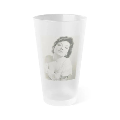 Valerie French #10 (Vintage Female Icon) Frosted Pint Glass 16oz 16oz Frosted - Go Mug Yourself