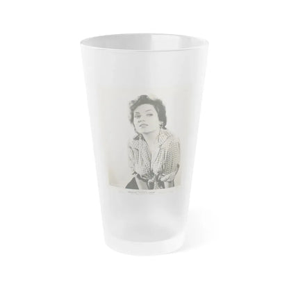 Valerie French #11 (Vintage Female Icon) Frosted Pint Glass 16oz 16oz Frosted - Go Mug Yourself