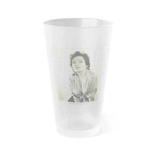 Valerie French #11 (Vintage Female Icon) Frosted Pint Glass 16oz 16oz Frosted - Go Mug Yourself